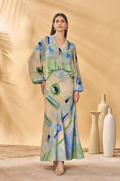 Masaba Whirl Wind Trumpet Skirt indian designer wear online shopping melange singapore