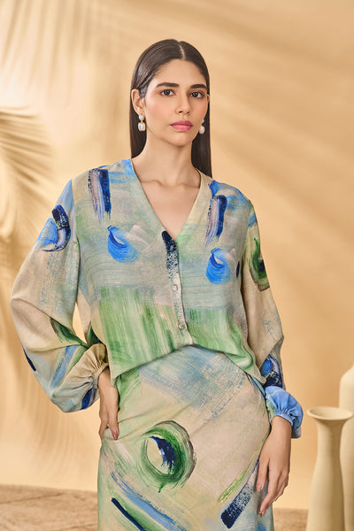 Masaba Whirl Wind Trumpet Skirt Set indian designer wear online shopping melange singapore