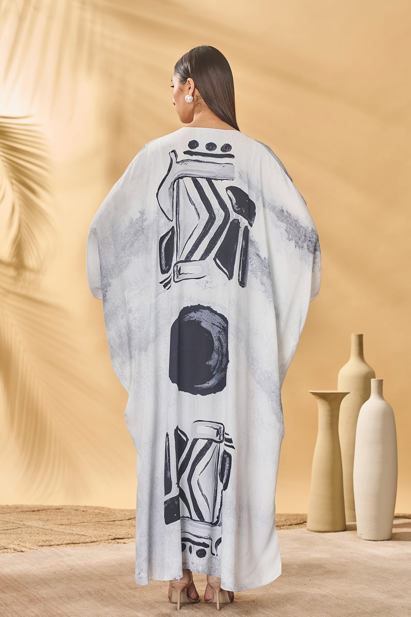 Masaba White Noise Kaftan indian designer wear online shopping melange singapore