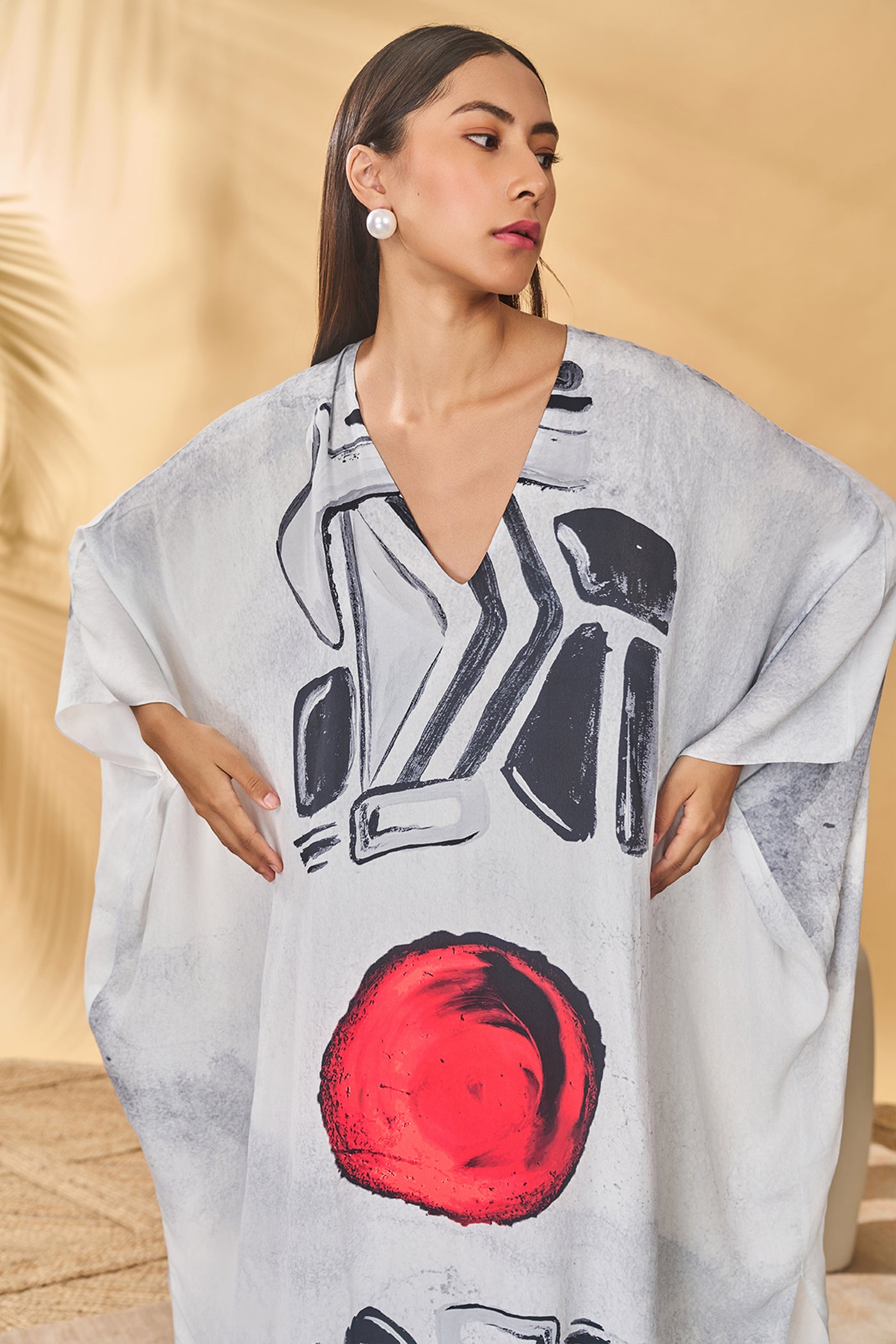 Masaba White Noise Kaftan indian designer wear online shopping melange singapore