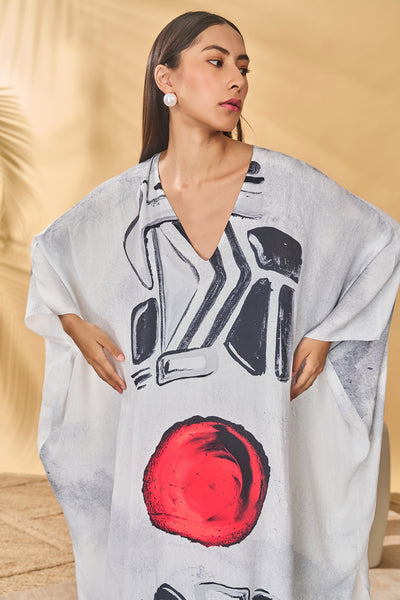 Masaba White Noise Kaftan indian designer wear online shopping melange singapore