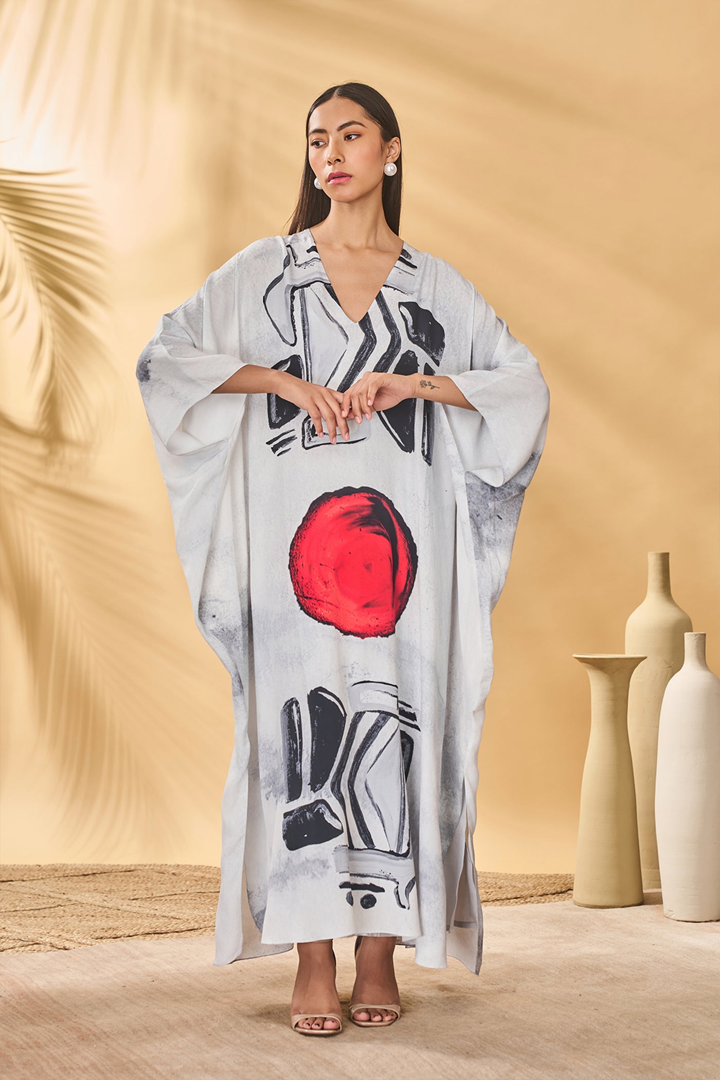 Masaba White Noise Kaftan indian designer wear online shopping melange singapore