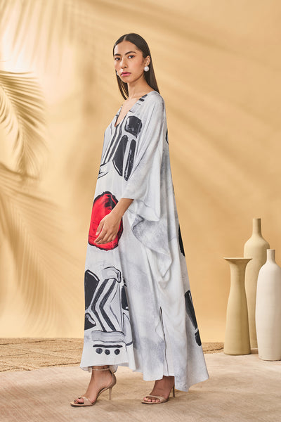 Masaba White Noise Kaftan indian designer wear online shopping melange singapore