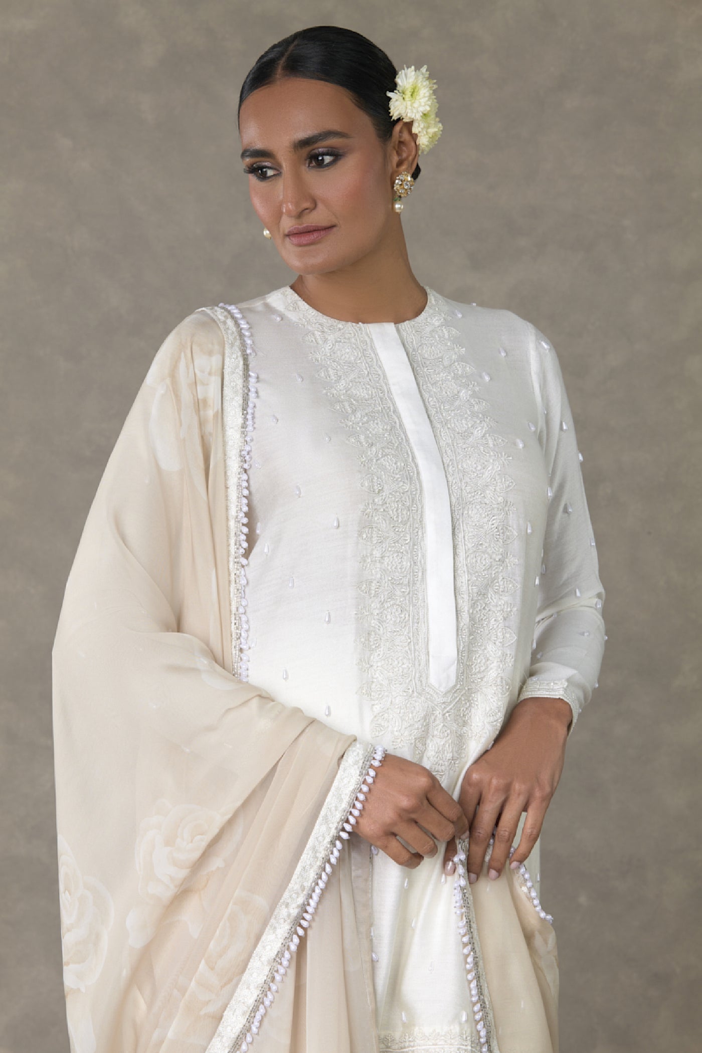 Masaba White Pearl Sharara Set indian designer wear online shopping melange singapore