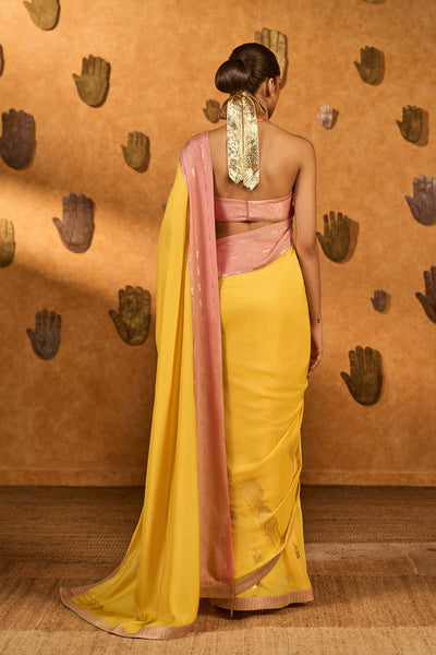 Masaba Yellow Bloom Keeper Saree indian designer wear online shopping melange singapore 