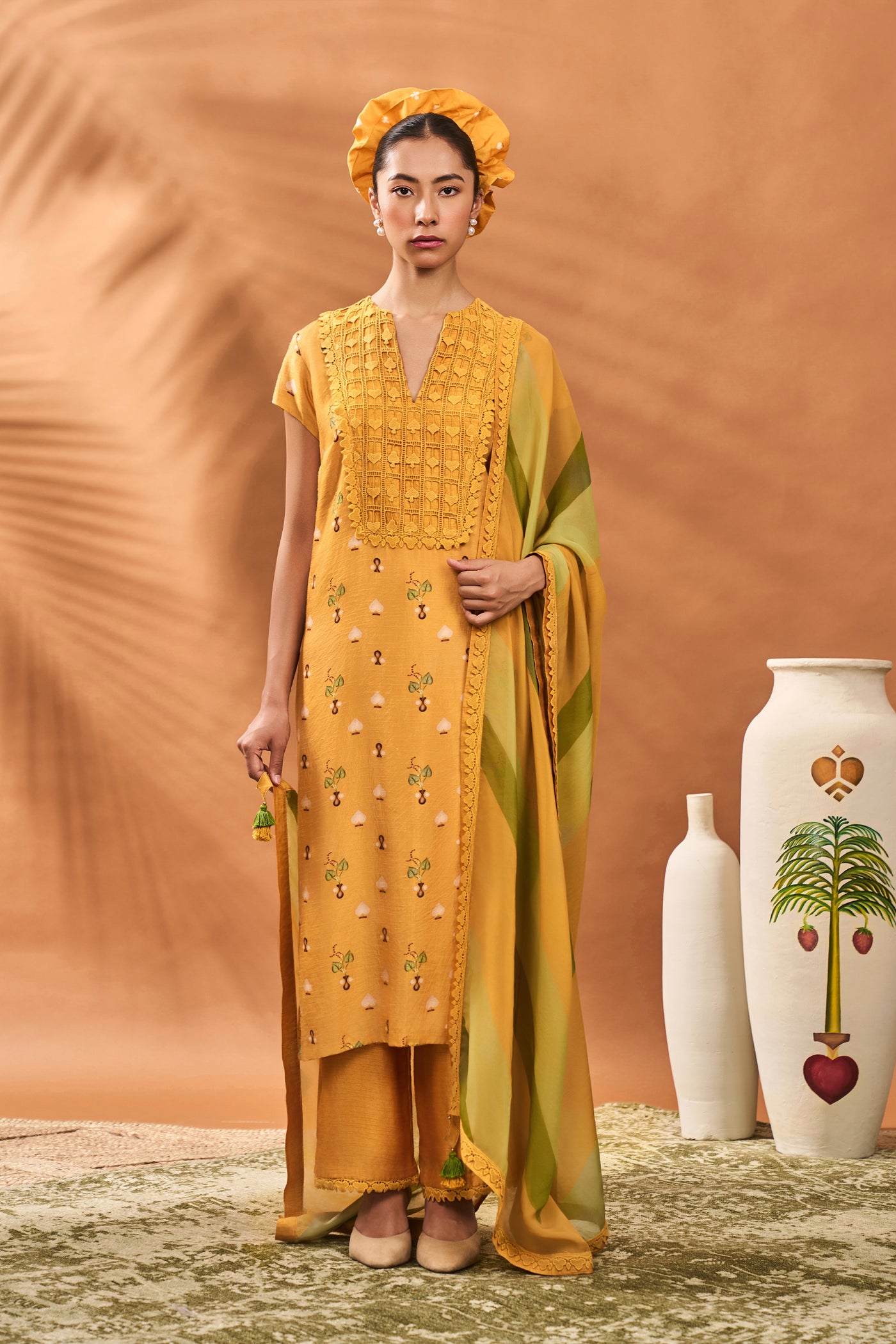 Masaba Yellow Spades Blossom Ckd indian designer wear online shopping melange singapore