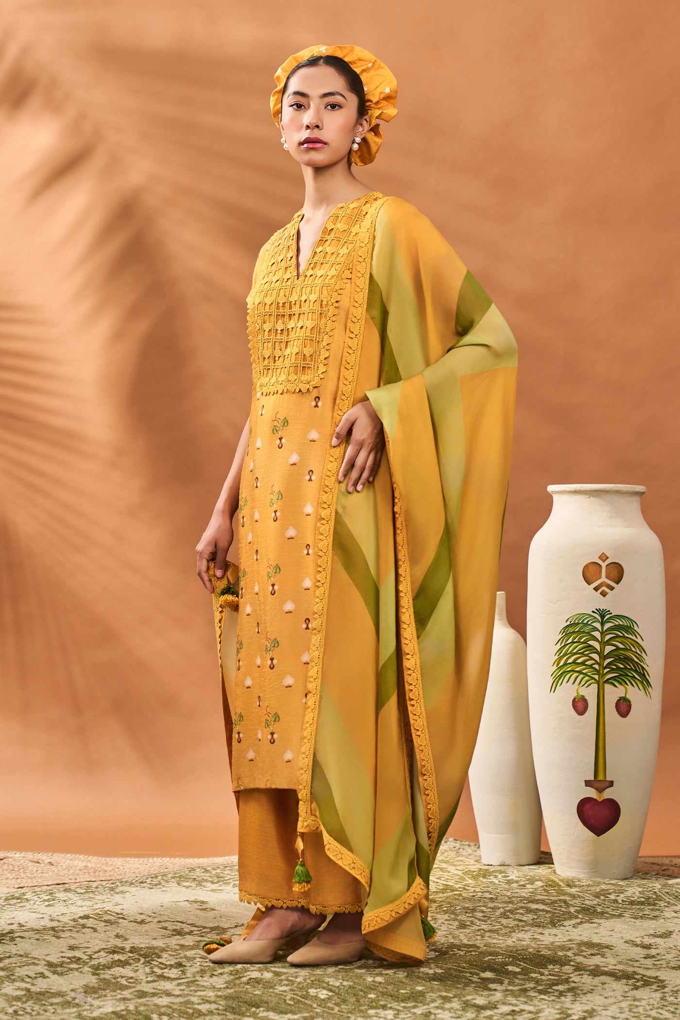 Masaba Yellow Spades Blossom Ckd indian designer wear online shopping melange singapore