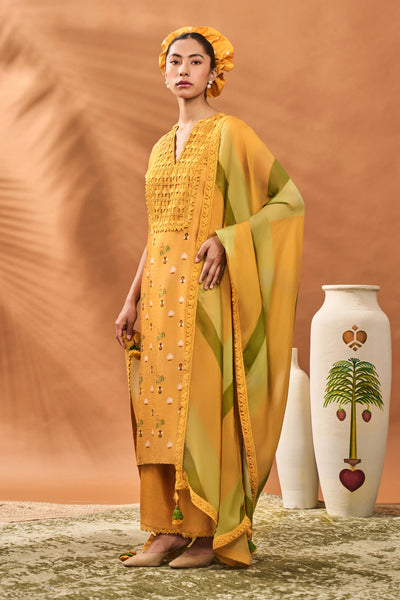 Masaba Yellow Spades Blossom Ckd indian designer wear online shopping melange singapore