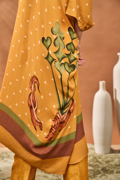 Masaba Yellow Spades Blossom Kurta Set indian designer wear online shopping melange singapore
