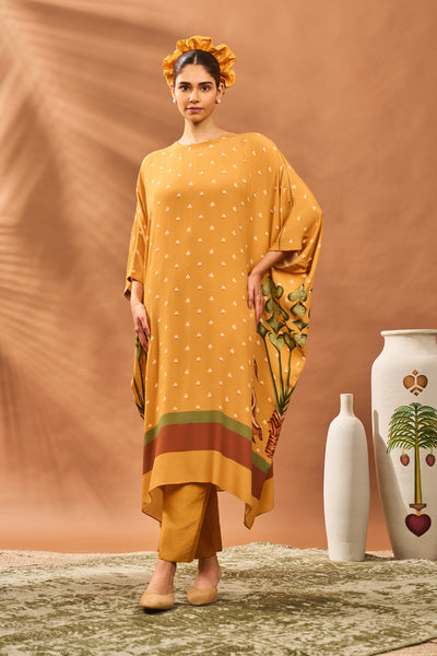 Masaba Yellow Spades Blossom Kurta Set indian designer wear online shopping melange singapore
