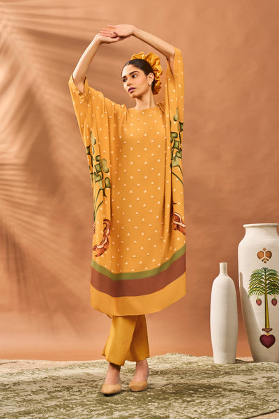 Masaba Yellow Spades Blossom Kurta Set indian designer wear online shopping melange singapore