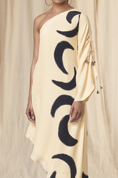 Masaba Ivory Mooncrest One shoulder Dress indian designer wear online shopping melange singapore