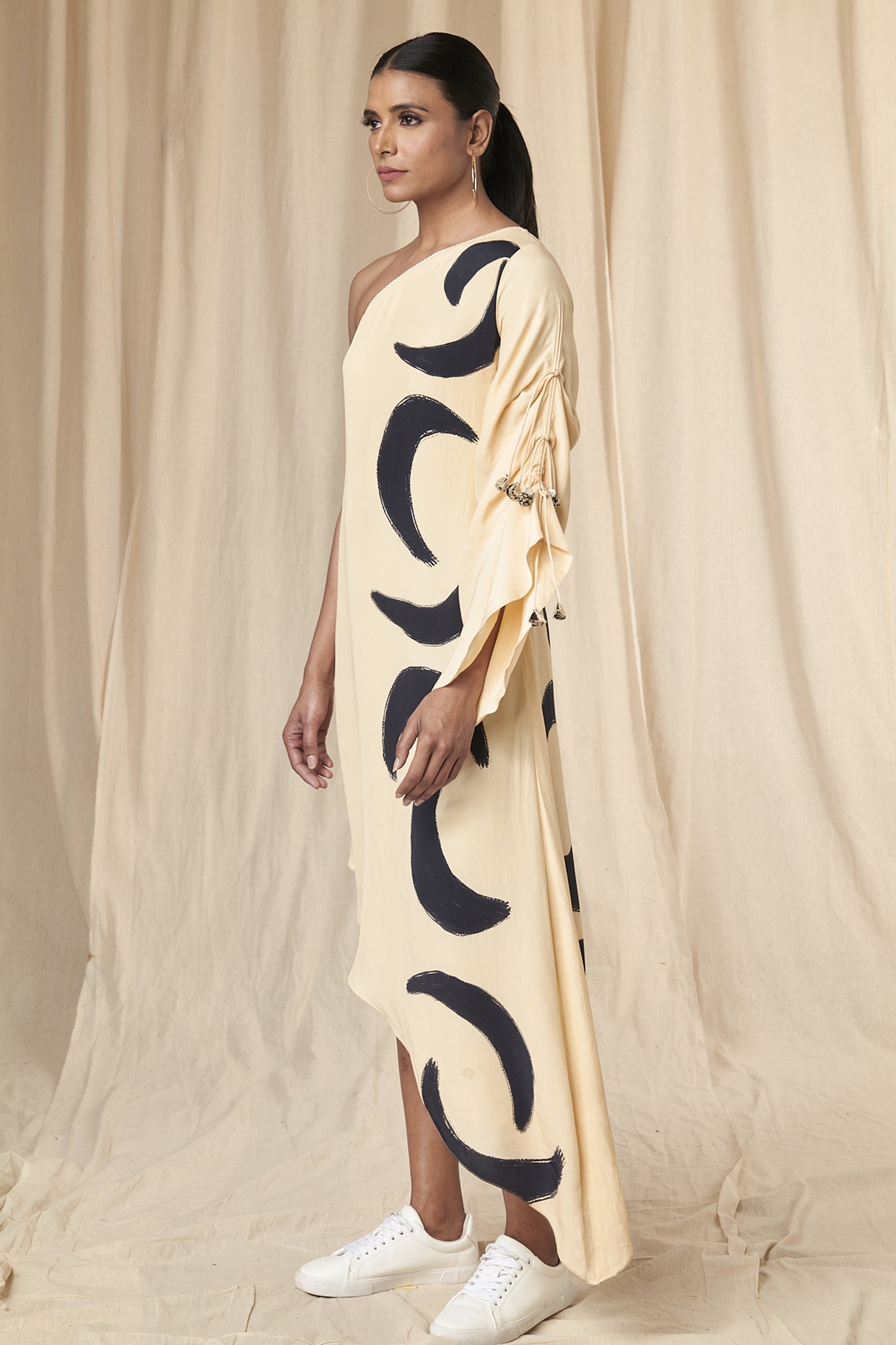 Masaba Ivory Mooncrest One shoulder Dress indian designer wear online shopping melange singapore