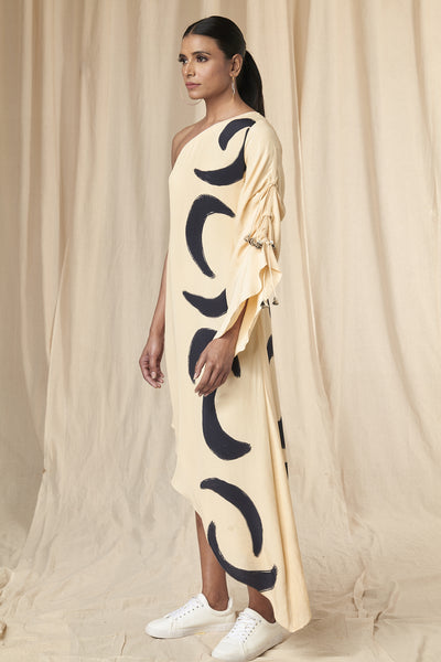 Masaba Ivory Mooncrest One shoulder Dress indian designer wear online shopping melange singapore