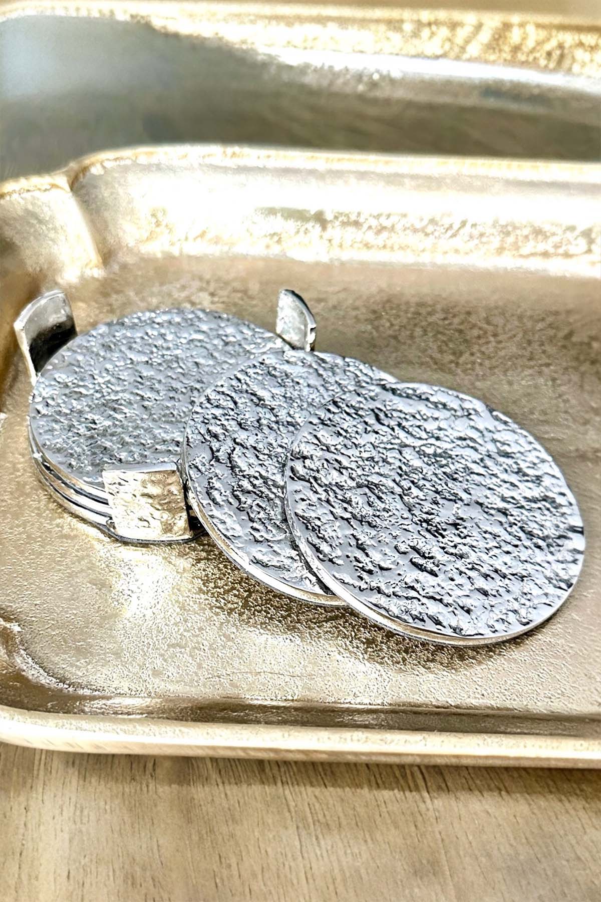 Aurea Silver Coaster Set