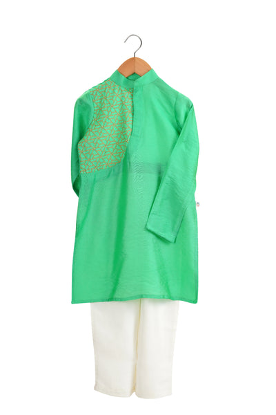 Mi Dulce An'ya Vibrant Kurta Green indian designer wear online shopping melange singapore
