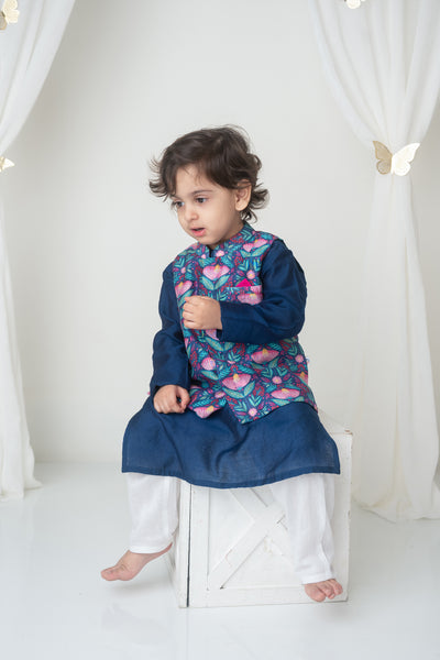 Mi Dulce An'ya Floral Printed Bandhgala And Kurta Set indian designer wear online shopping melange singapore