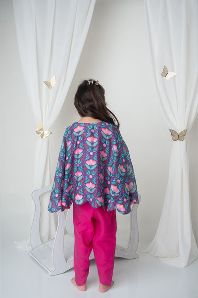 Mi Dulce An'ya Floral Printed Cape And Dhoti Set indian designer wear online shopping melange singapore
