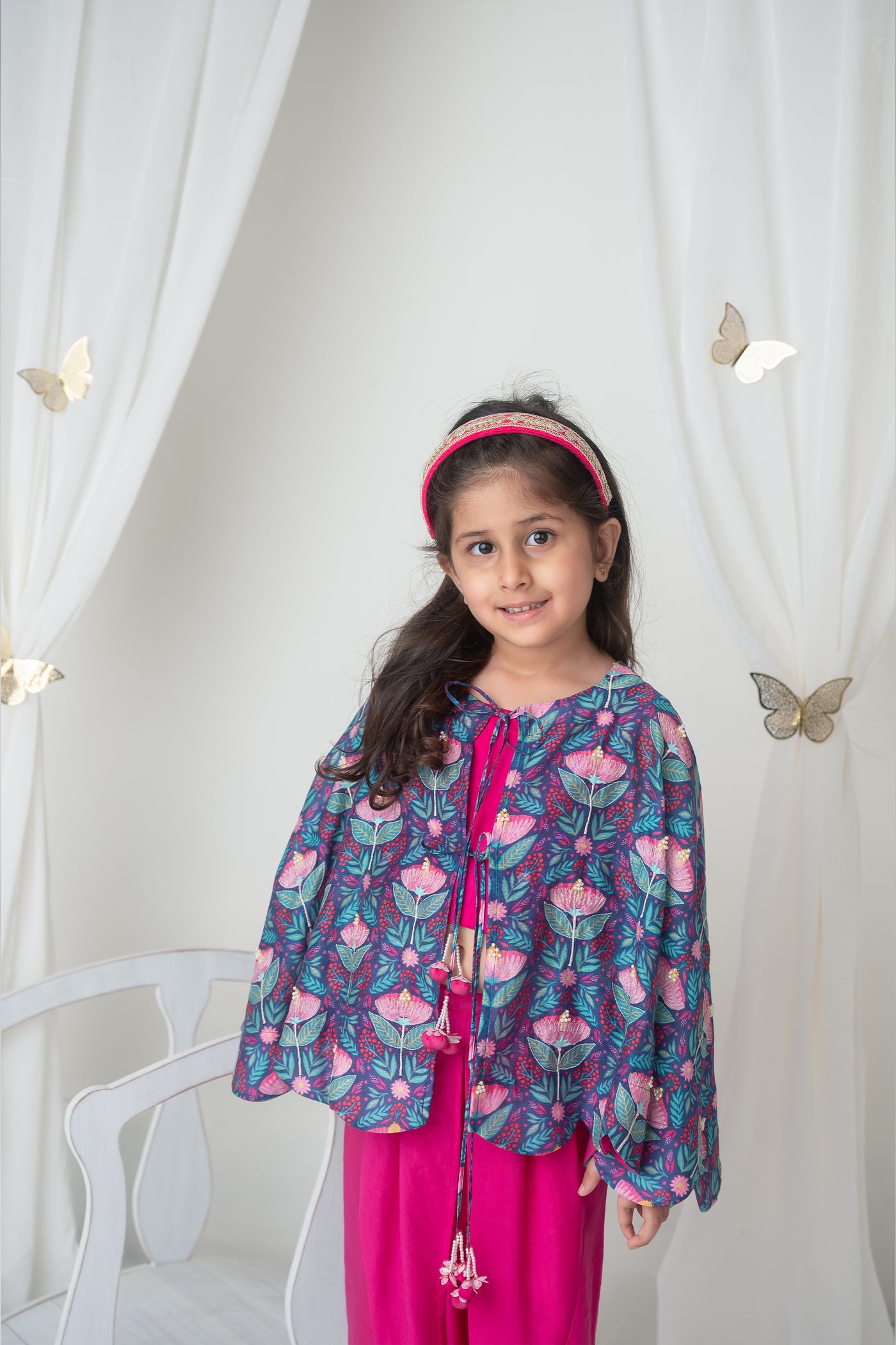 Mi Dulce An'ya Floral Printed Cape And Dhoti Set indian designer wear online shopping melange singapore