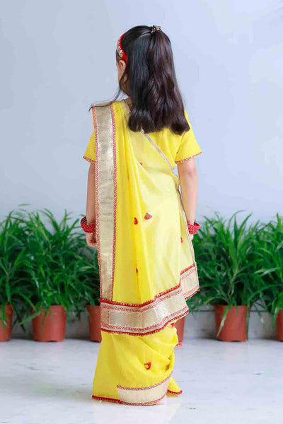Mi Dulce An'ya Lemon Floral Applique Lehnga Set indian designer wear online shopping melange singapore 