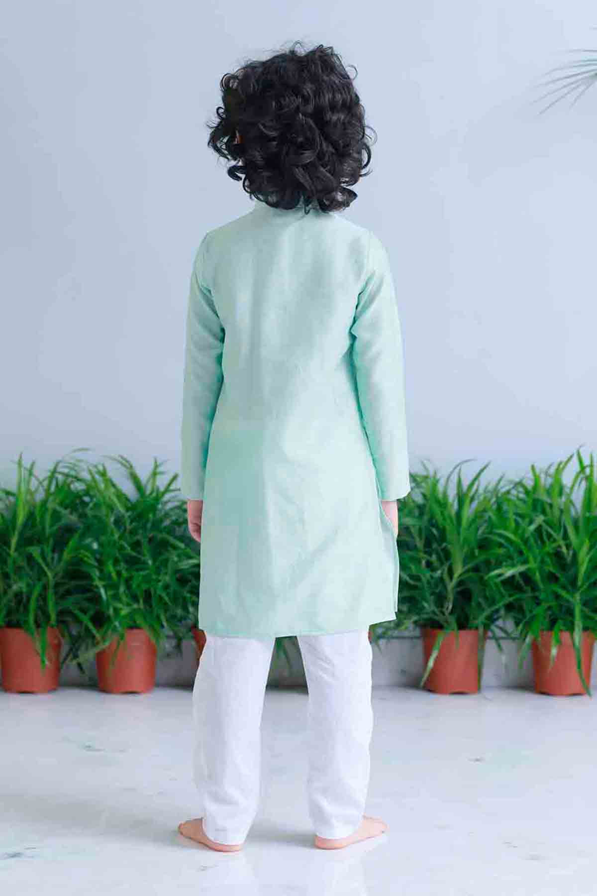 Mi Dulce An'ya Midnight Gold Applique Kurta Set indian designer wear online shopping melange singapore 
