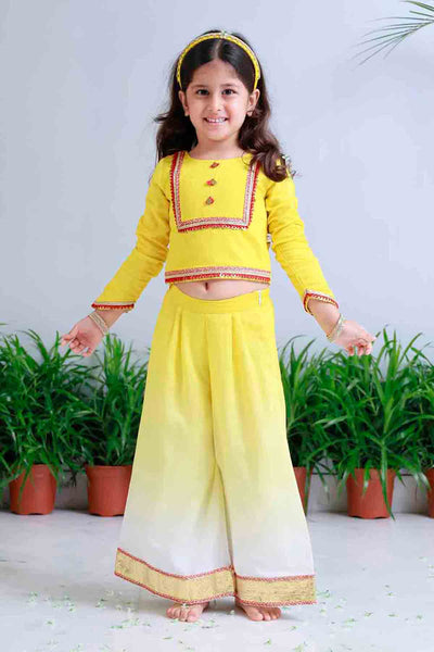 Mi Dulce An'ya Midnight Gold Applique Sharara Jacket Set indian designer wear online shopping melange singapore 