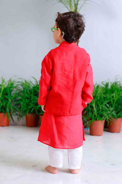 Mi Dulce An'ya Pink Floral Applique Bandhgala And Kurta Set indian designer wear online shopping melange singapore 