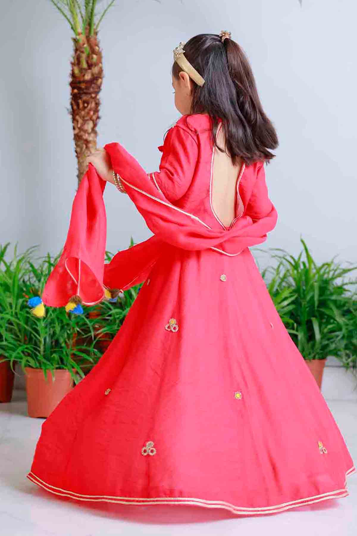 Mi Dulce An'ya Pink Floral Applique Lehnga Set indian designer wear online shopping melange singapore 
