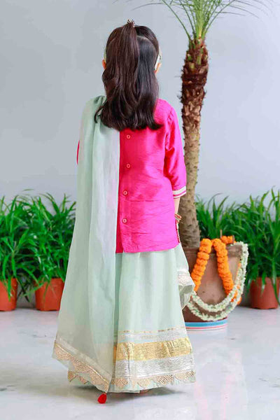Mi Dulce An'ya Pomegranate Striped Sharara Set indian designer wear online shopping melange singapore 