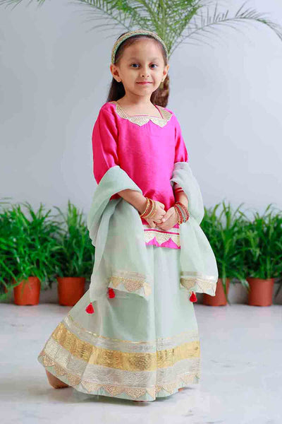 Mi Dulce An'ya Pomegranate Striped Sharara Set indian designer wear online shopping melange singapore 