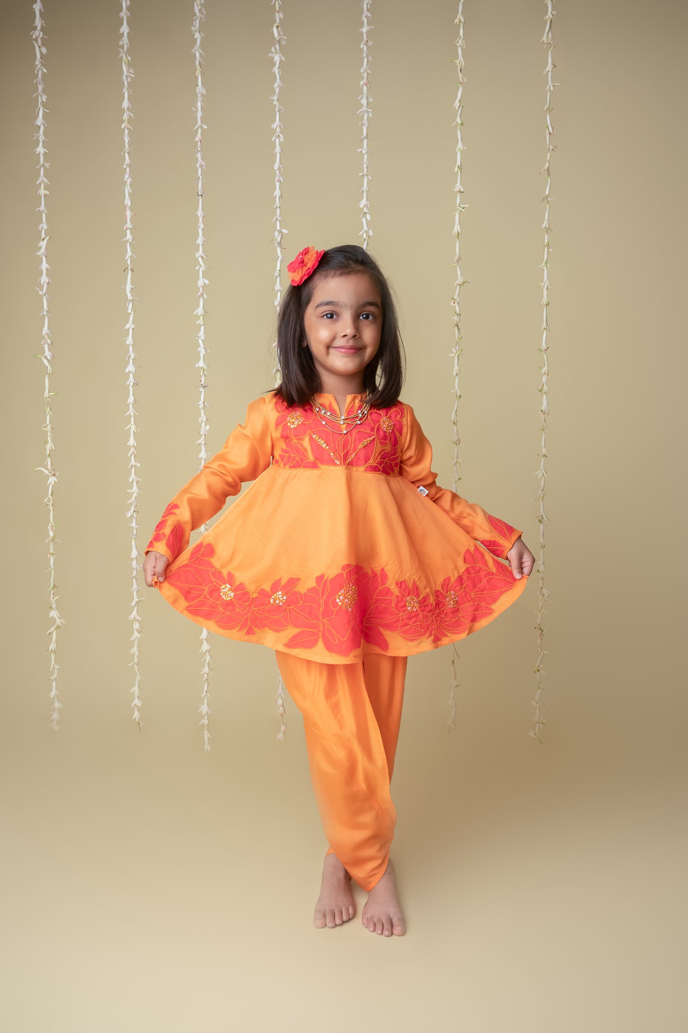 Mi Dulce An'ya Sunset Applique Dhoti Set indian designer wear online shopping melange singapore