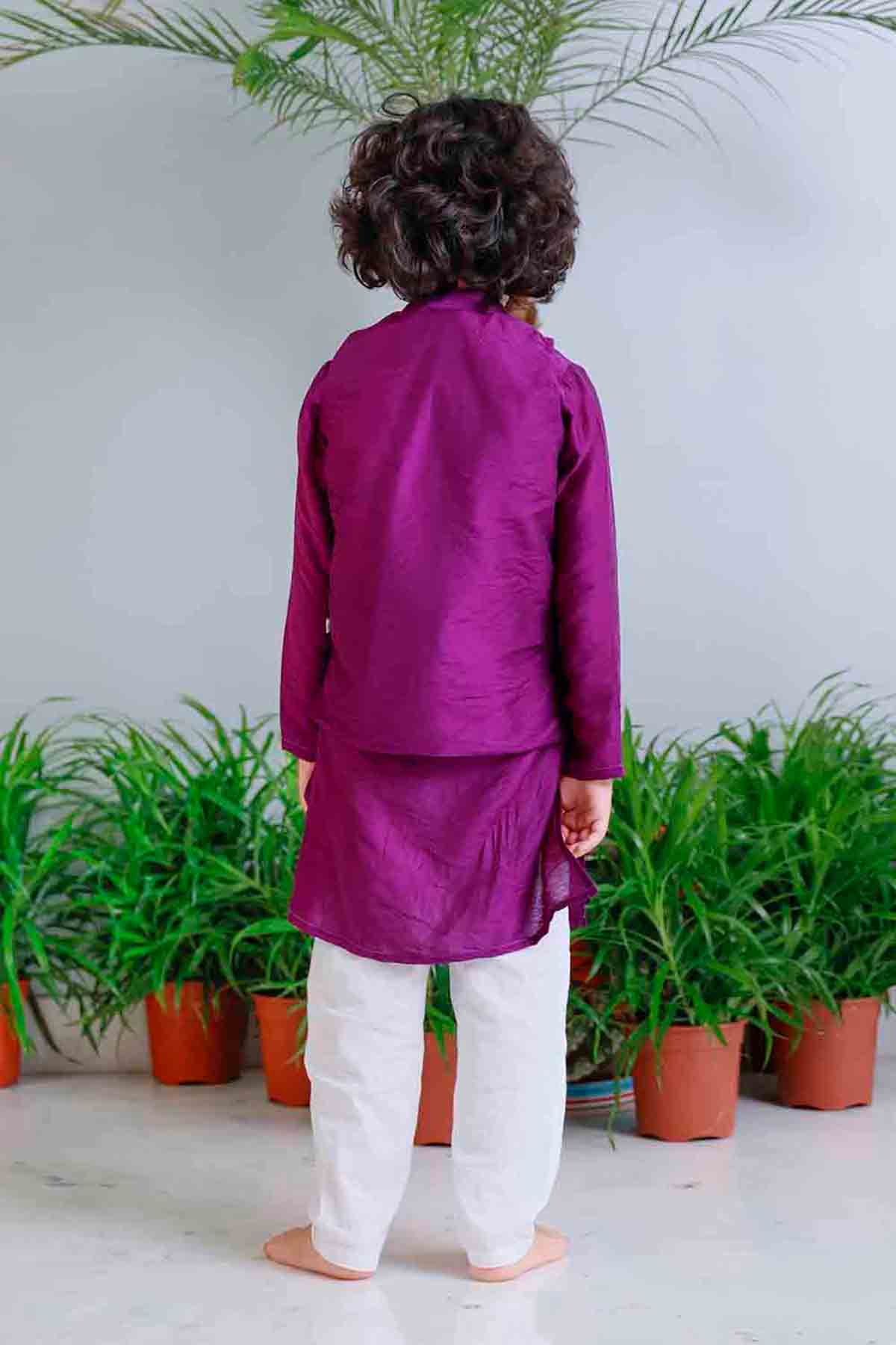 Mi Dulce An'ya Traditional Pichwai Printed Bundhgala And Kurta Set indian designer wear online shopping melange singapore 
