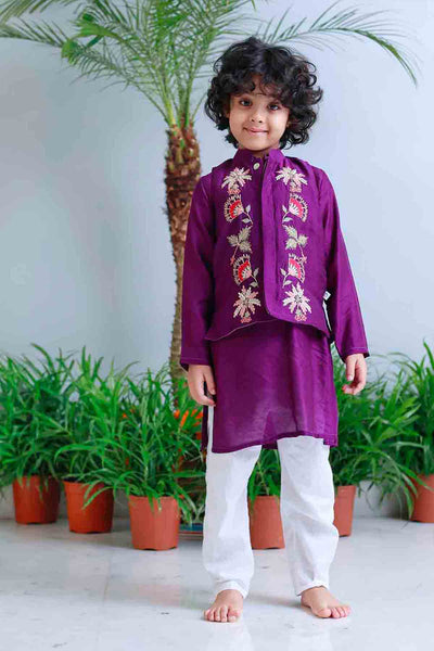 Mi Dulce An'ya Traditional Pichwai Printed Bundhgala And Kurta Set indian designer wear online shopping melange singapore 