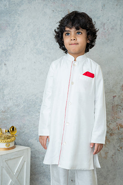 Mi Dulce Anya Silk Sherwani With Contrast Detailing indian designer wear online shopping melange singapore