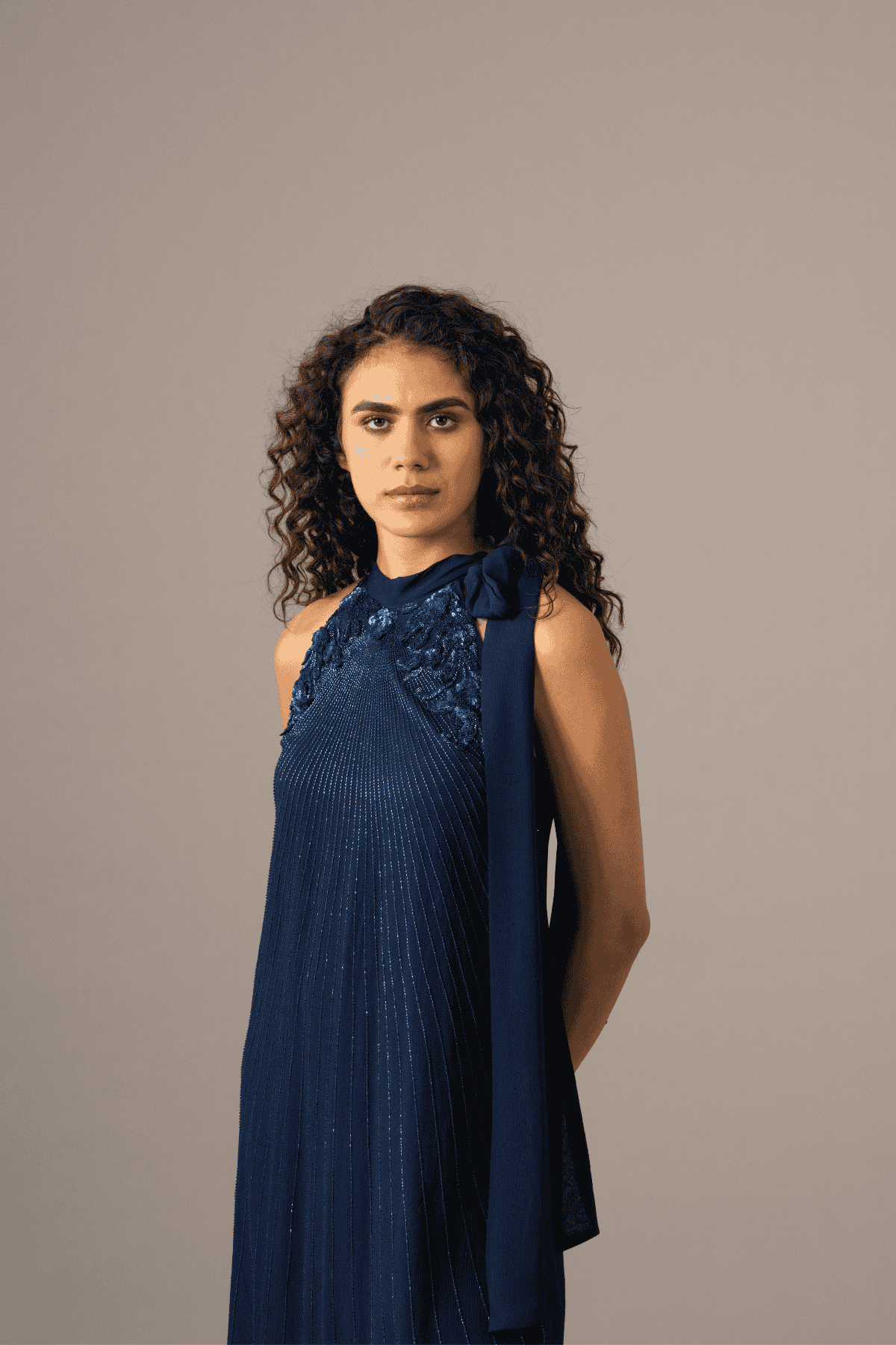 Namrata Joshipura Baroque Halter Neck Dress indian designer wear online shopping melange singapore 