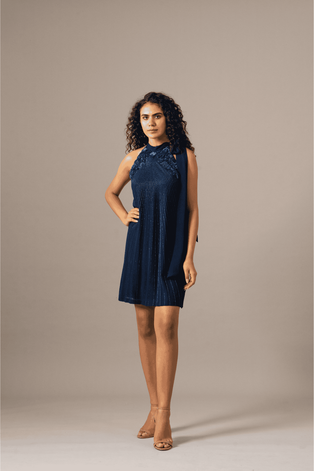 Namrata Joshipura Baroque Halter Neck Dress indian designer wear online shopping melange singapore 