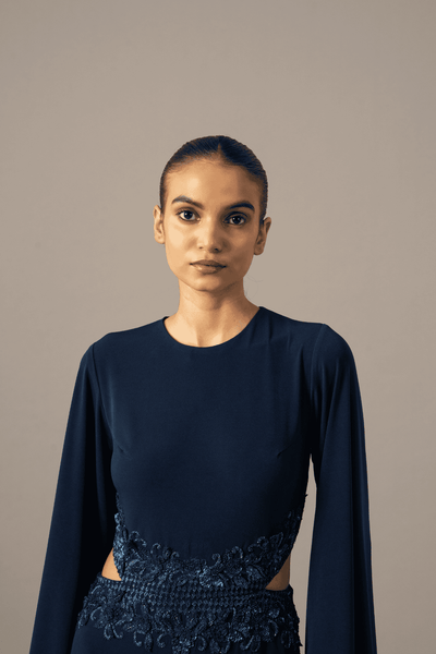 Namrata Joshipura Baroque Waist Embroidered Side Cut Jumpsuit indian designer wear online shopping melange singapore 