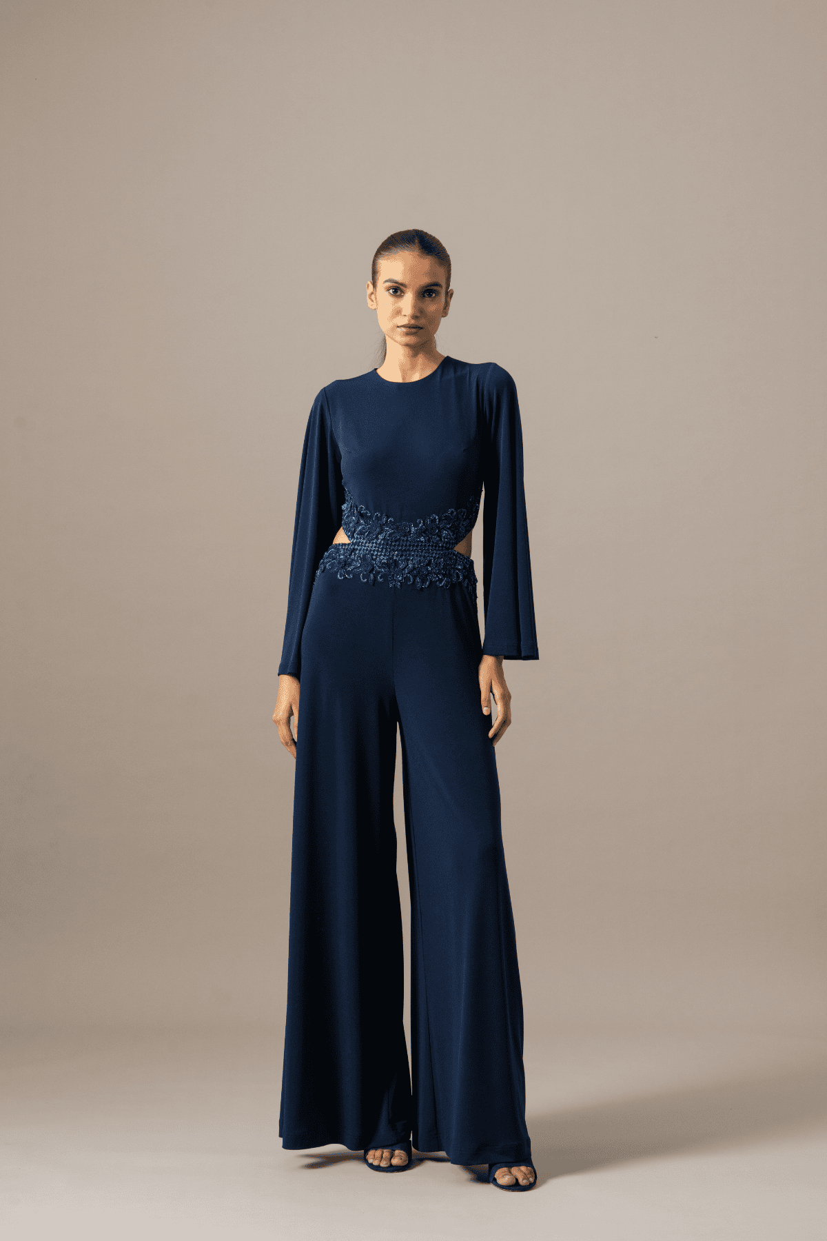 Namrata Joshipura Baroque Waist Embroidered Side Cut Jumpsuit indian designer wear online shopping melange singapore 