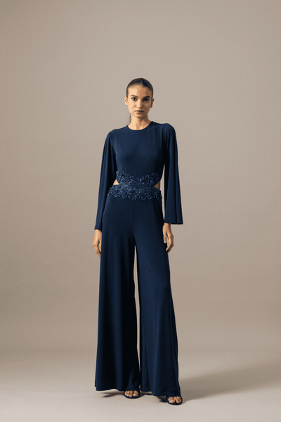 Namrata Joshipura Baroque Waist Embroidered Side Cut Jumpsuit indian designer wear online shopping melange singapore 