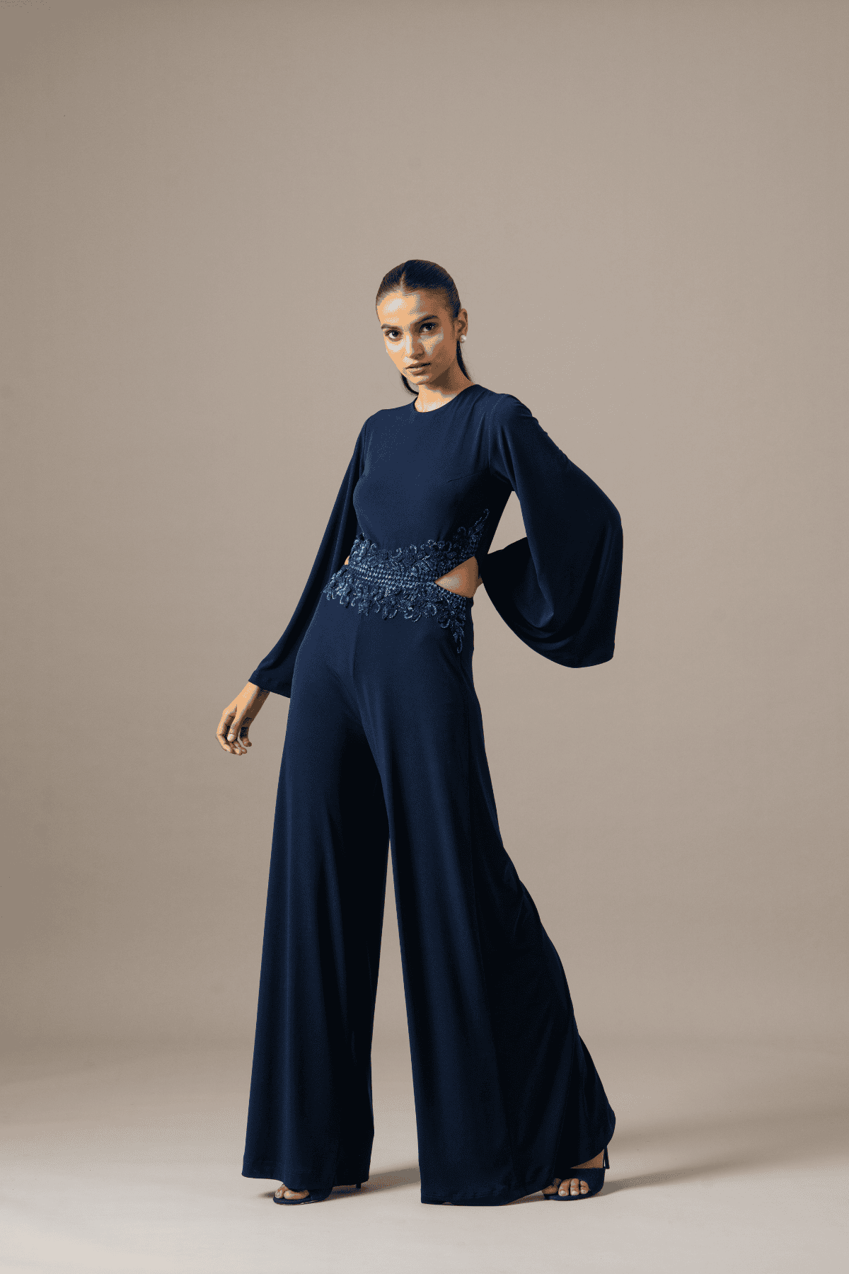 Namrata Joshipura Baroque Waist Embroidered Side Cut Jumpsuit indian designer wear online shopping melange singapore 