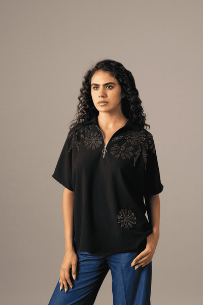 Namrata Joshipura Grace Backtie Zipper Top indian designer wear online shopping melange singapore 