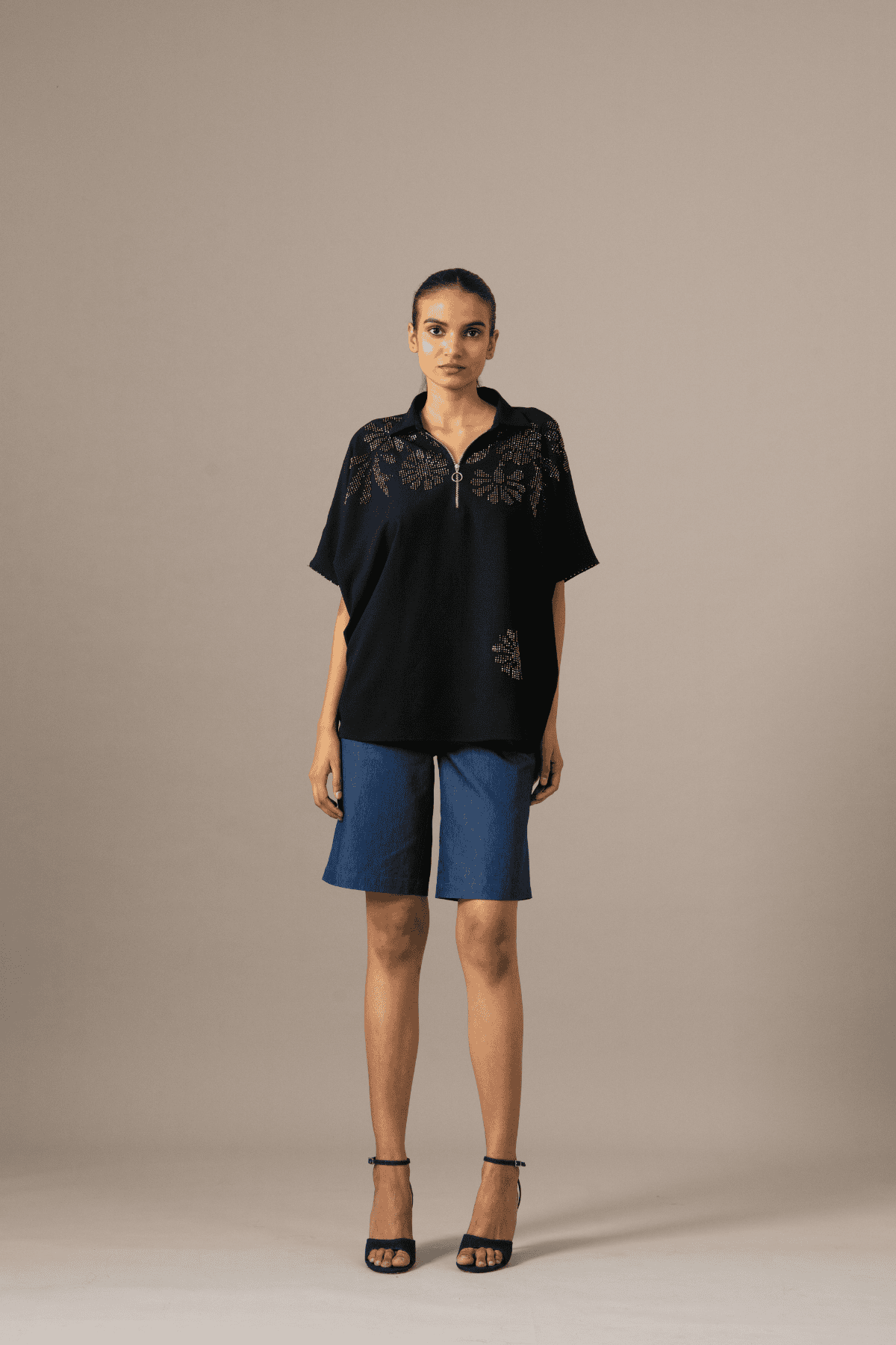 Namrata Joshipura Grace Backtie Zipper Top indian designer wear online shopping melange singapore 