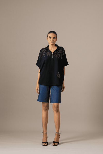 Namrata Joshipura Grace Backtie Zipper Top indian designer wear online shopping melange singapore 