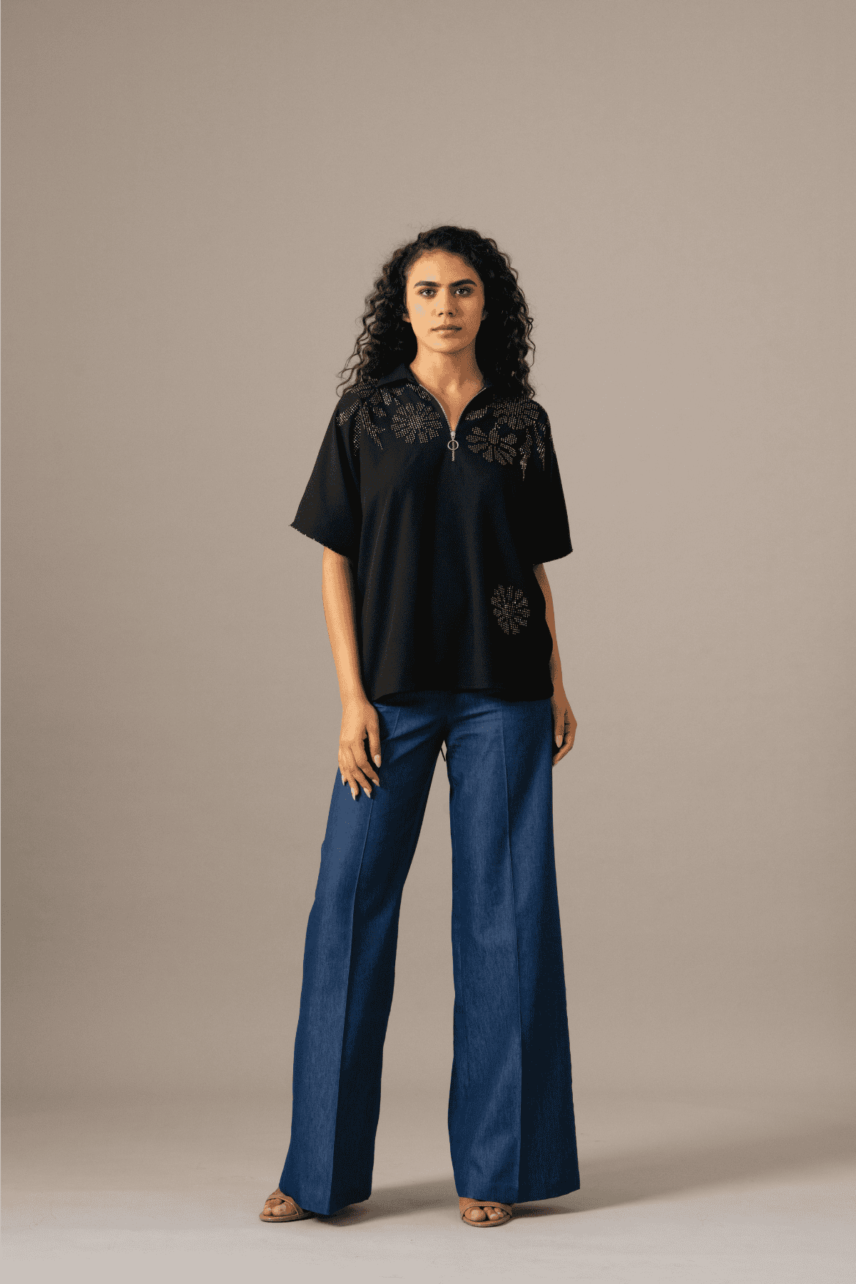 Namrata Joshipura Grace Backtie Zipper Top indian designer wear online shopping melange singapore 