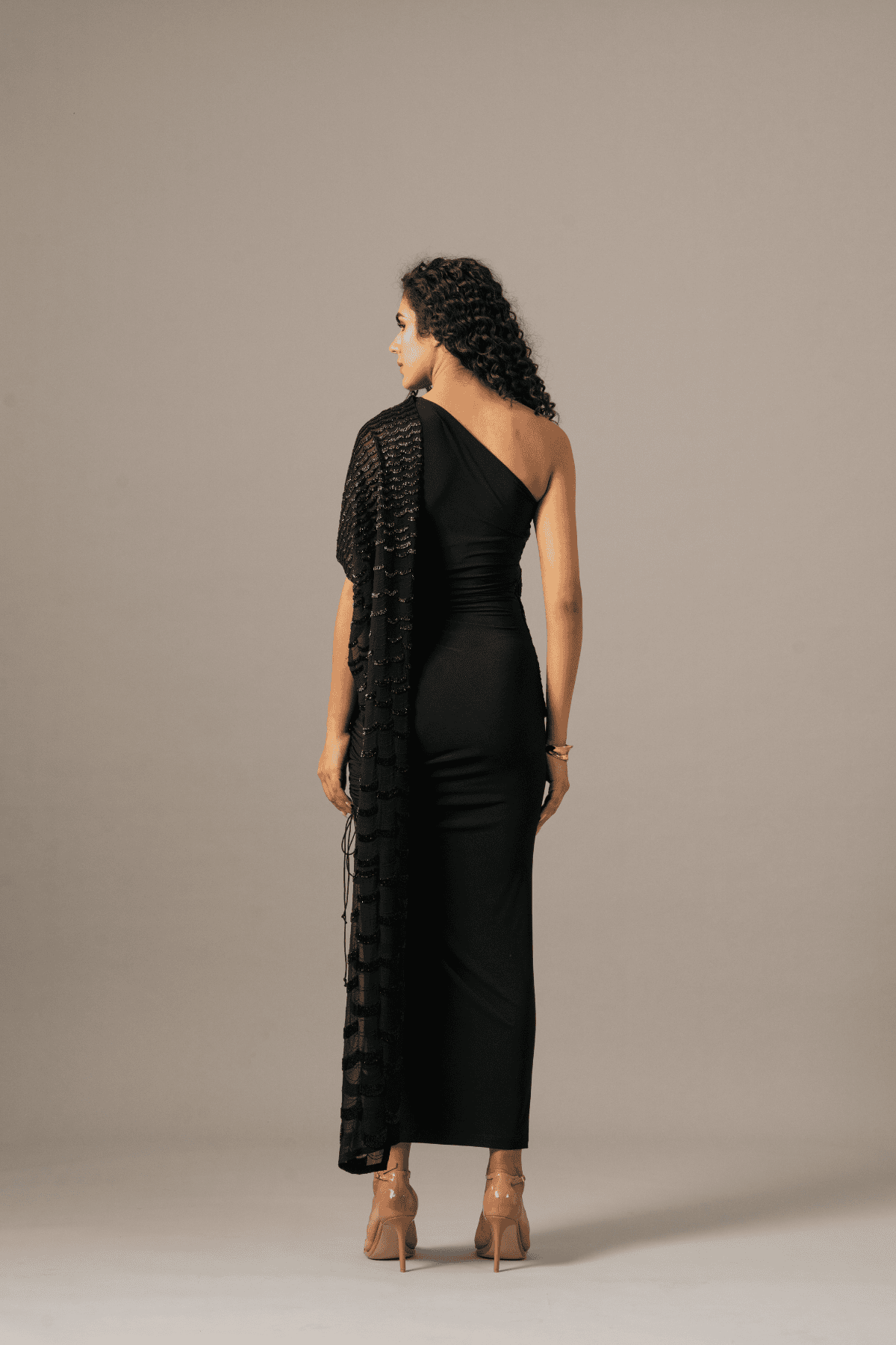 Namrata Joshipura Grille one shoulder gown indian designer wear online shopping melange singapore 