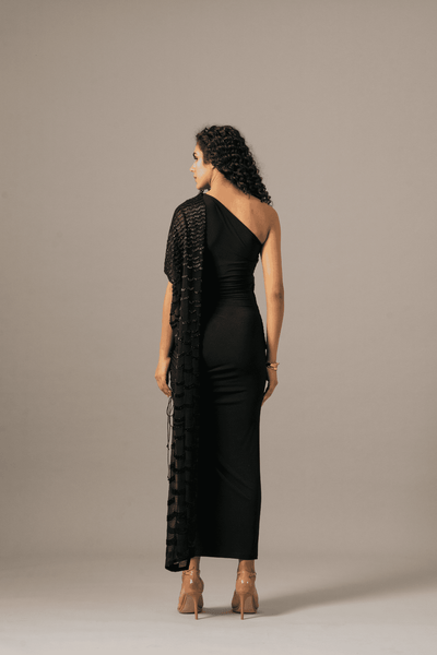 Namrata Joshipura Grille one shoulder gown indian designer wear online shopping melange singapore 