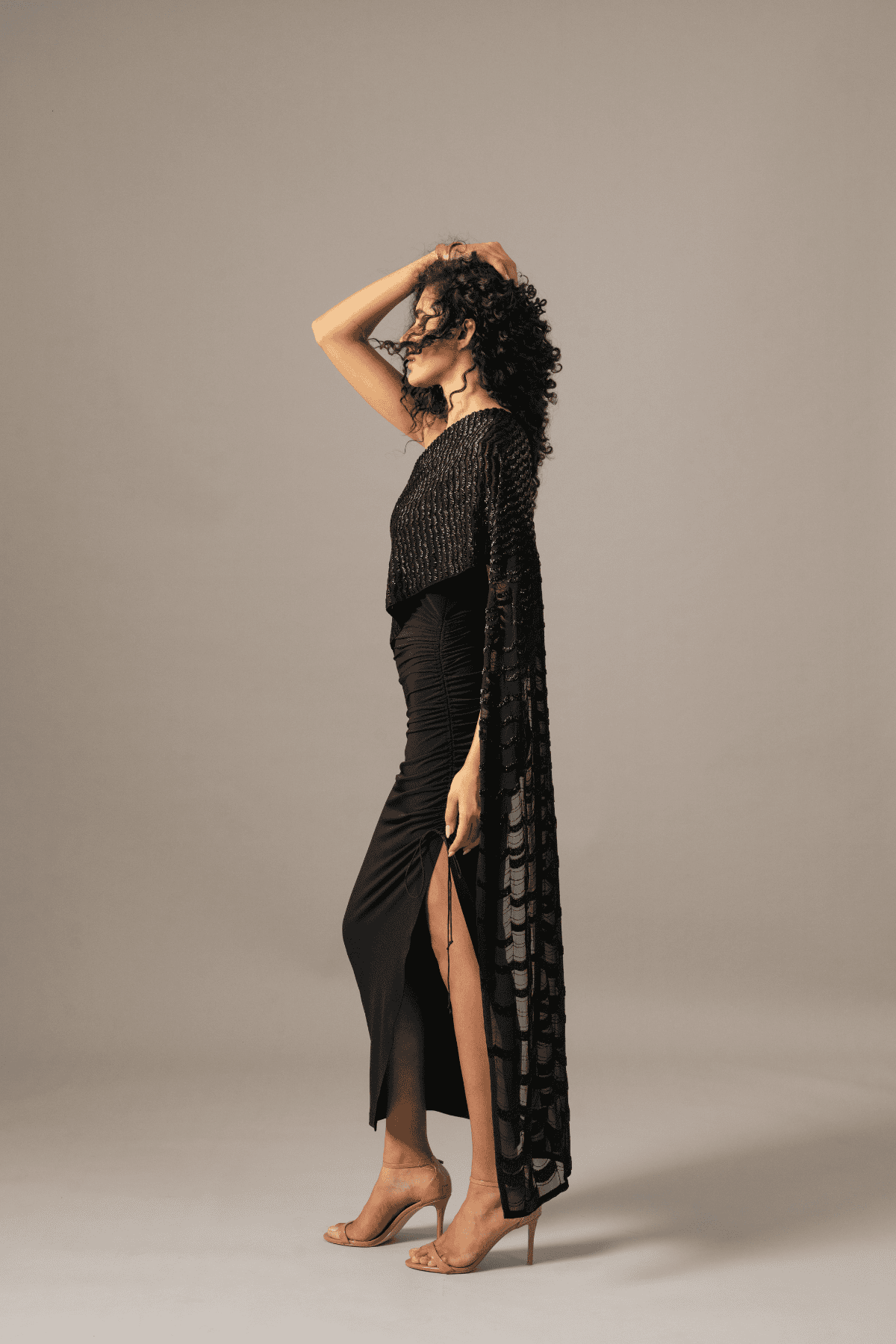 Namrata Joshipura Grille one shoulder gown indian designer wear online shopping melange singapore 