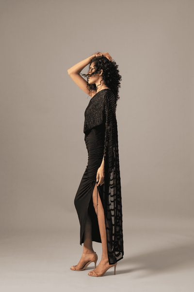 Namrata Joshipura Grille one shoulder gown indian designer wear online shopping melange singapore 