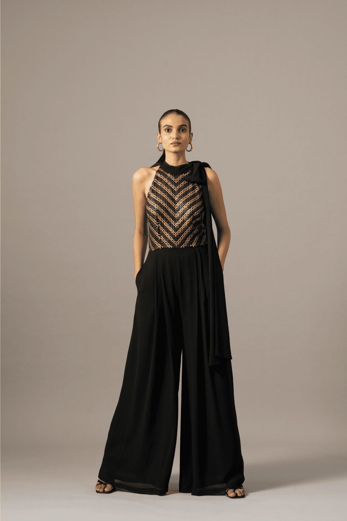 Namrata Joshipura Matrix Box Pleat Jumpsuit indian designer wear online shopping melange singapore 