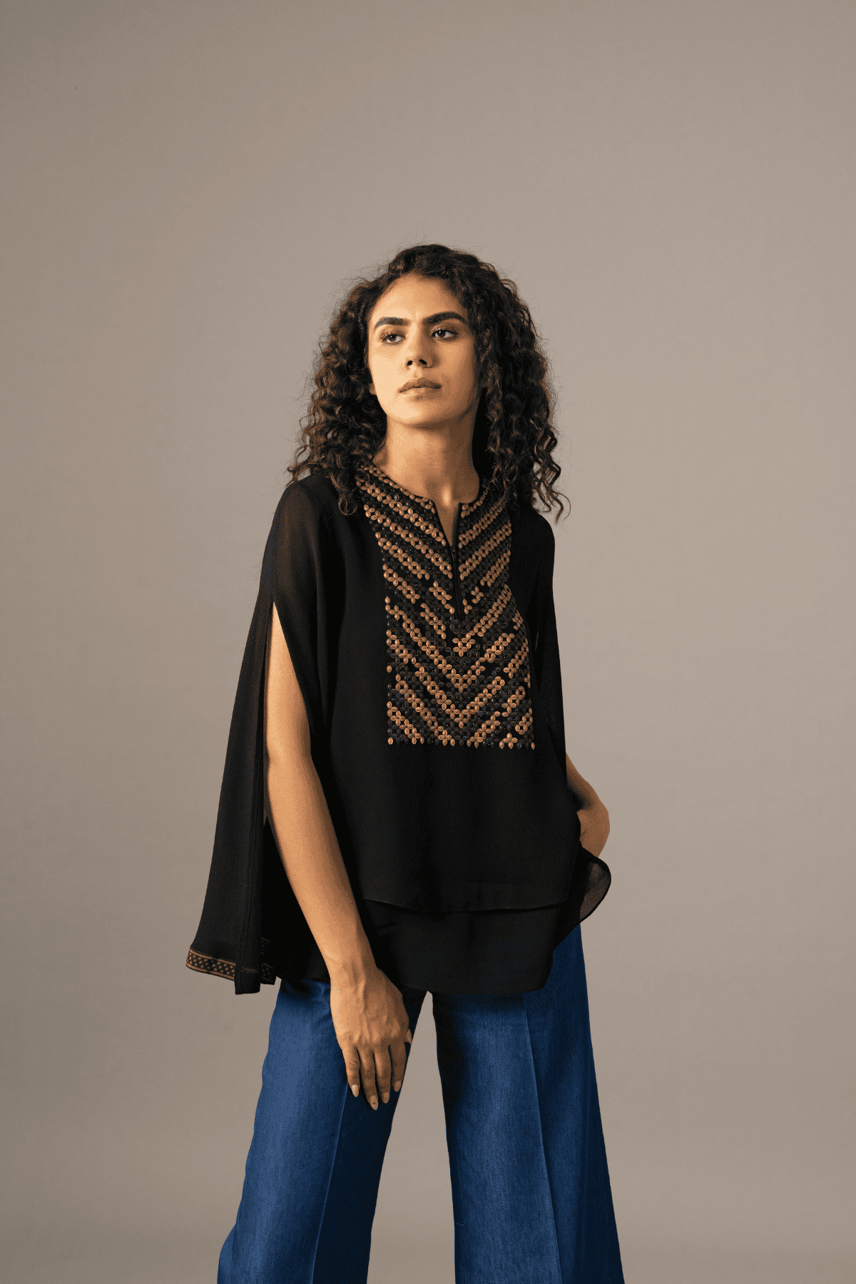 Namrata Joshipura Matrix Zipper Double Layer Top indian designer wear online shopping melange singapore 
